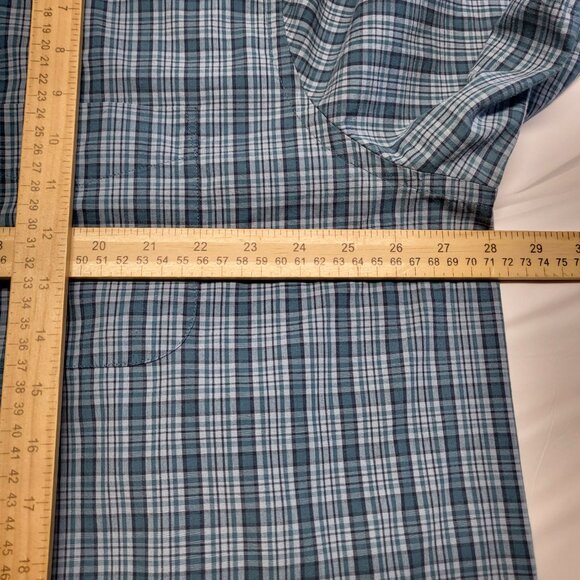 HB Harbor Bay Mens Shirt 1XLT Button Up Short Sleeve Pocket Plaid - Picture 12 of 13